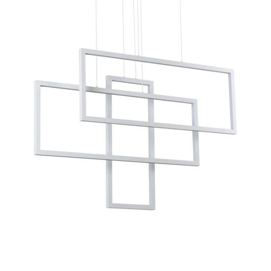 Sospensione Moderna Frame Alluminio Bianco Led 93W 3000K Luce Calda 253589