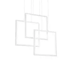 Sospensione Moderna Frame Alluminio Bianco Led 80W 3000K Luce Calda