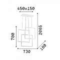 Sospensione Moderna Frame Alluminio Bianco Led 80W 3000K Luce Calda 253596