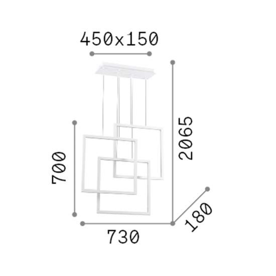 Sospensione Moderna Frame Alluminio Bianco Led 80W 3000K Luce Calda 253596