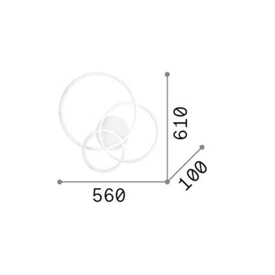 Plafoniera Moderna Frame Metallo Bianco Led 41W 3000K Luce Calda 255019