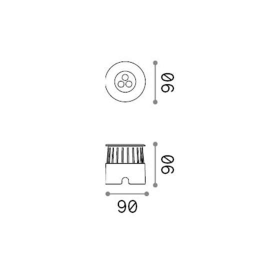 Lampada Da Incasso Moderna Floor Alluminio Cromo Led 3W 3000K Luce Calda 255651