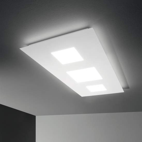 Plafoniera Moderna Relax Alluminio Bianco Led 58W 3000K Luce Calda 255934