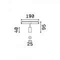 Faretto Binario Singolo On-Off Ego Alluminio Nero 1 Luce 3W 3000K Luce Calda 257617