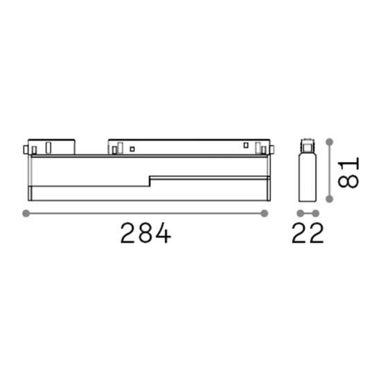 Sistema Magnetico Flessibile On-Off Ego Alluminio Nero 1 Luce 7W 3000K 257839