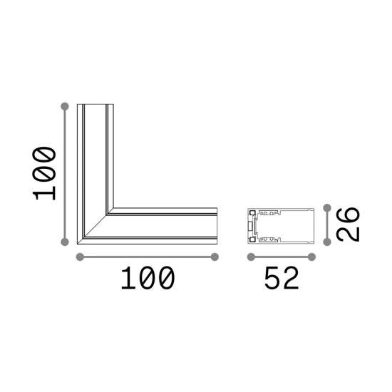 Kit Alto Per Superficie Binario Orizzontale On-Off Ego Alluminio Nero 258140