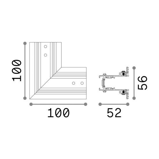 Connettore Incasso Orizzontale Elettrificato On-Off Ego Alluminio Nero 258232