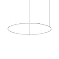 Sospensione Moderna Hulahoop Alluminio-Plastiche Bianco 1 Luce 46W 3000K D100Cm