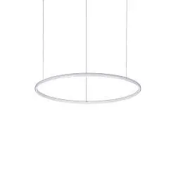 Sospensione Moderna Hulahoop Alluminio-Plastiche Bianco 1 Luce 31W 3000K D61Cm