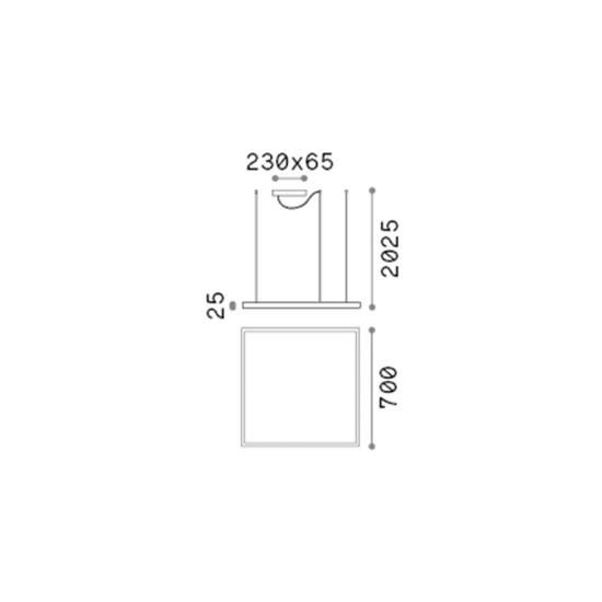 Sospensione Moderna Square Oracle Alluminio-Plastiche Bianco Led 41W 3000K D70Cm 259178