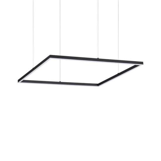 Sospensione Moderna Square Oracle Alluminio-Plastiche Nero Led 41W 3000K D70Cm 259185