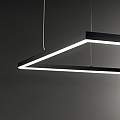 Sospensione Moderna Square Oracle Alluminio-Plastiche Nero Led 41W 3000K D70Cm 259185