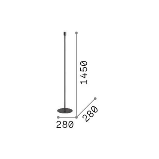 Piantane - Lampade Da Terra Set Metallo Nero 1 Luce E27 259970