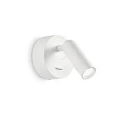 Applique Moderna Bean Round Metallo Bianco Led 3W 3000K Luce Calda