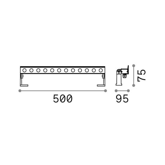 Proiettore Lineare Thor Alluminio Antracite 1 Luce 18W 3000K Luce Calda 261331