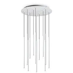 Sospensione Moderna Filo Metallo Bianco 12 Luci Led 25W 3000K Luce Calda