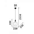 Sospensione Vintage-Decò Lord Metallo Ambra 1 Luce E27 263656