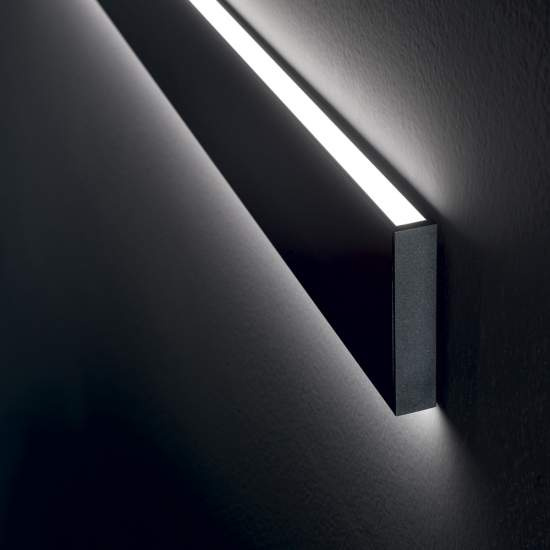 Applique Moderna Linus Alluminio Nero Led 32W 4000K Luce Naturale 268071