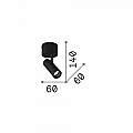 Plafoniera Moderna Play Alluminio Nero Led 7W 3000K Luce Calda 268101