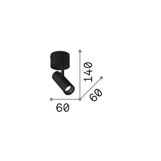 Plafoniera Moderna Play Alluminio Nero Led 7W 3000K Luce Calda 268101