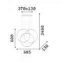 Sospensione Moderna Frame Alluminio Nero Led 82W 3000K Luce Calda 269337