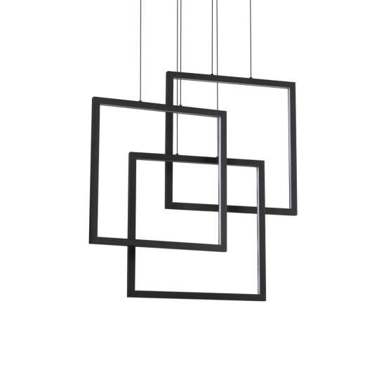 Sospensione Moderna Frame Alluminio Nero Led 80W 3000K Luce Calda 269375