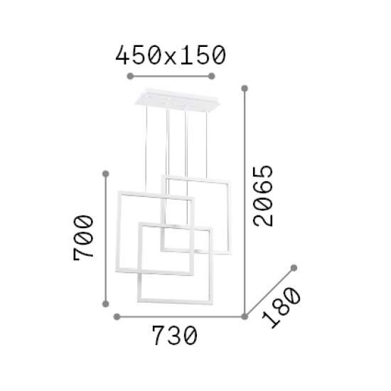 Sospensione Moderna Frame Alluminio Nero Led 80W 3000K Luce Calda 269375