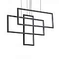 Sospensione Moderna Frame Alluminio Nero Led 93W 3000K Luce Calda 269382
