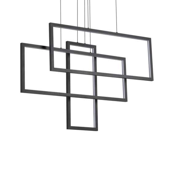 Sospensione Moderna Frame Alluminio Nero Led 93W 3000K Luce Calda 269382