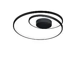 Plafoniera Moderna On-Off Oz Metallo Nero Led 48W 3000K Luce Calda