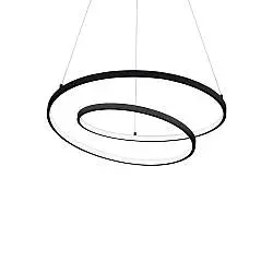 Sospensione Moderna Oz Metallo Nero Led 48W 3000K Luce Calda D60Cm On-Off