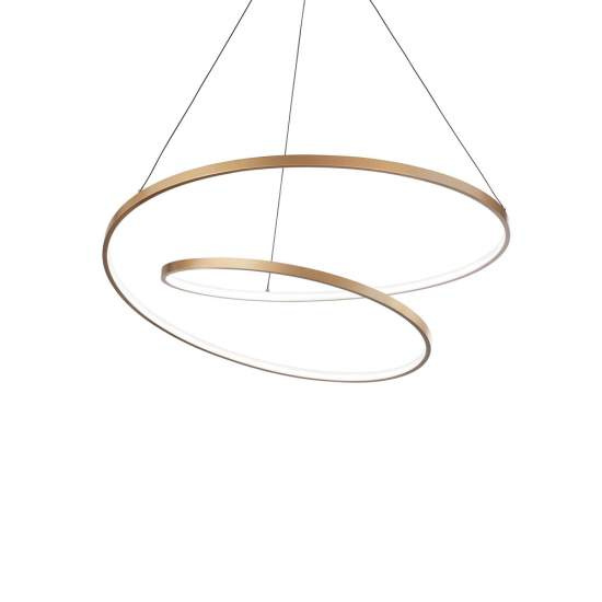 Sospensione Moderna Oz Metallo Ottone Led 48W 3000K Luce Calda D60Cm On-Off 269443