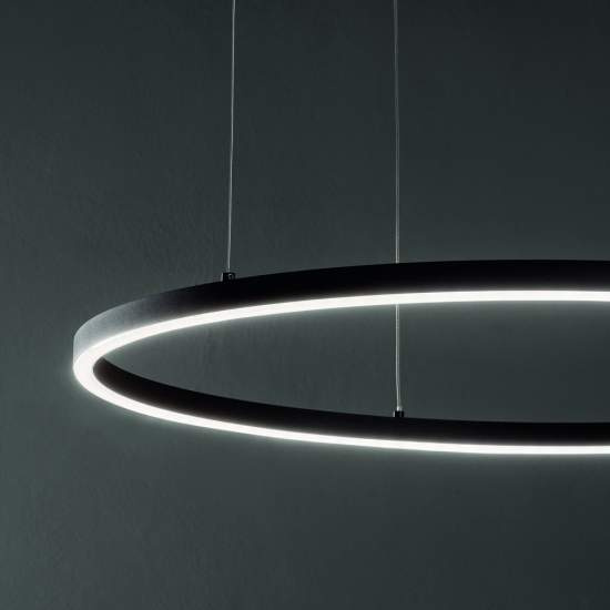 Sospensione Moderna Oracle Alluminio-Plastiche Bianco Led38W 4000K D70Cm 269863