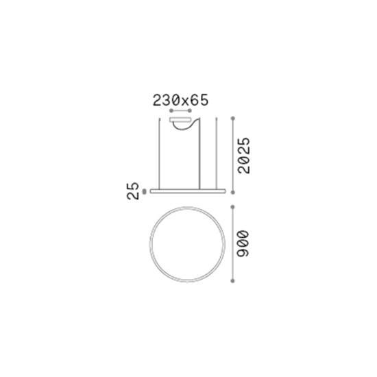 Sospensione Moderna Oracle Alluminio-Plastiche Bianco Led 55W 4000K D90Cm 269870