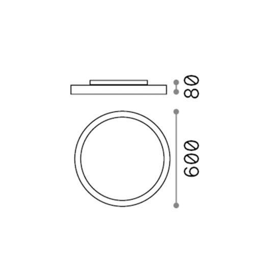 Plafoniera Moderna Fly Alluminio-Materie Plastiche Bianco Led 53W 4000K D60Cm 270319