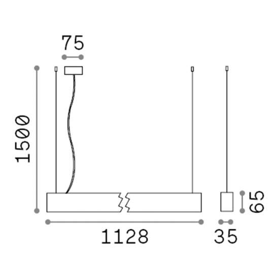 Lampada Lineare Office Alluminio Nero Led 30W 4000K Luce Naturale 271200