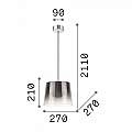 Sospensione Vintage-Decò Fade Metallo Ambra 1 Luce G9 3W 3000K Luce Calda 271316