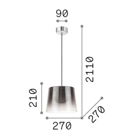 Sospensione Vintage-Decò Fade Metallo Ambra 1 Luce G9 3W 3000K Luce Calda 271316