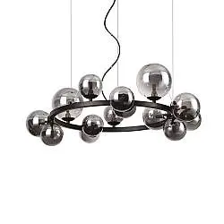 Sospensione Contemporanea Perlage Metallo Nero 14 Luci G9 3W 3000K Luce Calda