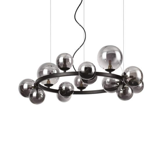 Sospensione Contemporanea Perlage Metallo Nero 14 Luci G9 3W 3000K Luce Calda 271385