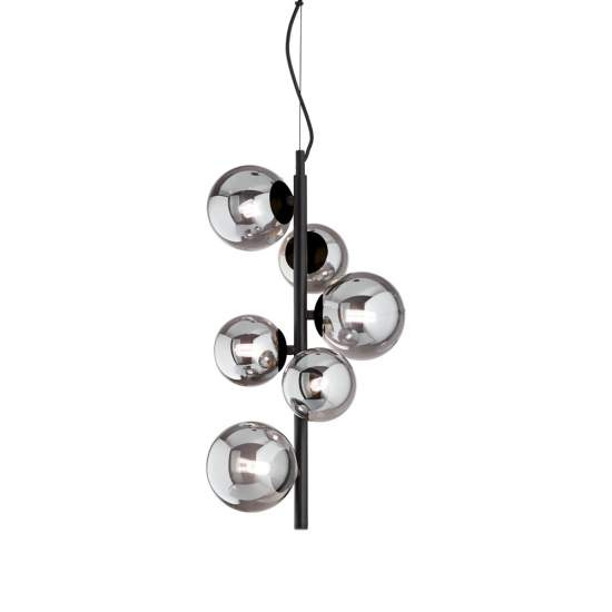 Sospensione Contemporanea Perlage Metallo Nero 6 Luci G9 3W 3000K Luce Calda 271422