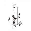 Sospensione Contemporanea Perlage Metallo Nero 6 Luci G9 3W 3000K Luce Calda 271422