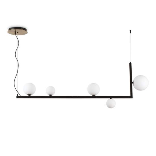 Sospensione Industrial-Minimal Birds Metallo Nero 5 Luci G9 3W 3000K Luce Calda 273648