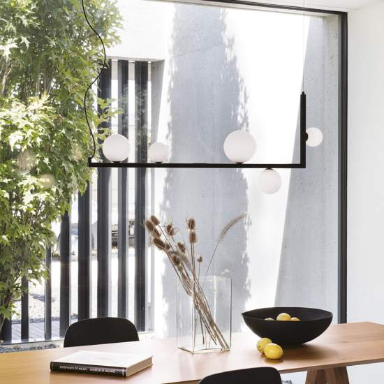Sospensione Industrial-Minimal Birds Metallo Nero 5 Luci G9 3W 3000K Luce Calda 273648