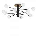 Plafoniera Industrial-Minimal Cosmopolitan Metallo Nero 12 Luci G9 3W 3000K 273709