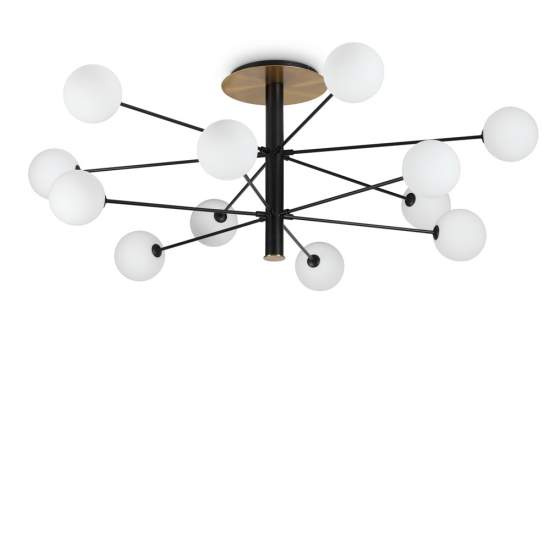 Plafoniera Industrial-Minimal Cosmopolitan Metallo Nero 12 Luci G9 3W 3000K 273709