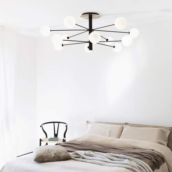 Plafoniera Industrial-Minimal Cosmopolitan Metallo Nero 12 Luci G9 3W 3000K 273709