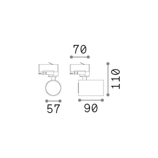 Faretto Binario Byte Metallo Bianco 1 Luce Gu10 7W 3000K Luce Calda 274508