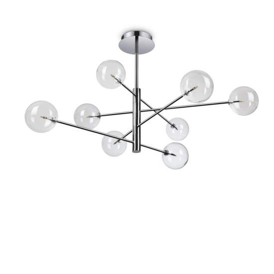 Sospensione Contemporanea Equinoxe Metallo Cromo 8 Luci 2W 3000K Luce Calda 275178