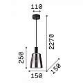 Sospensione Moderna Coco-2 Metallo Fumè Led 7W 3000K Luce Calda 275543